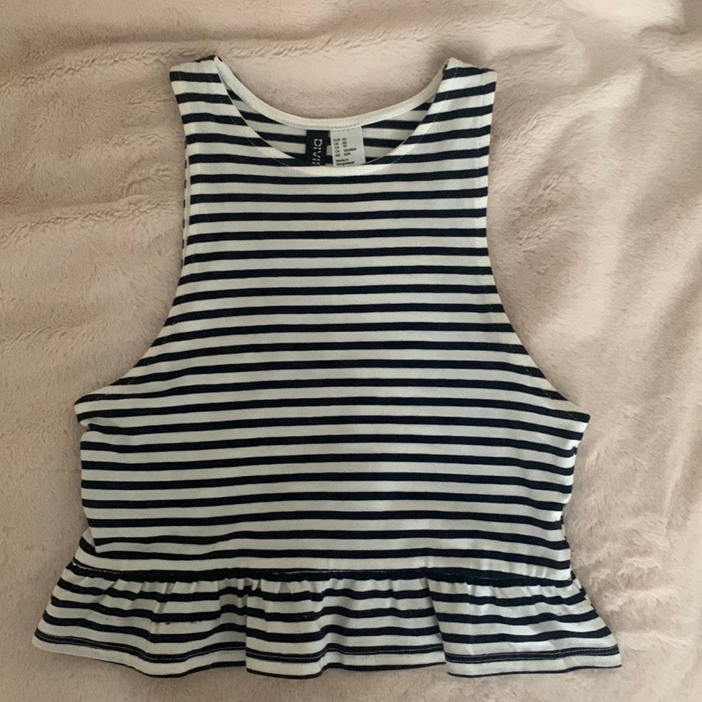 H&m striped crop top